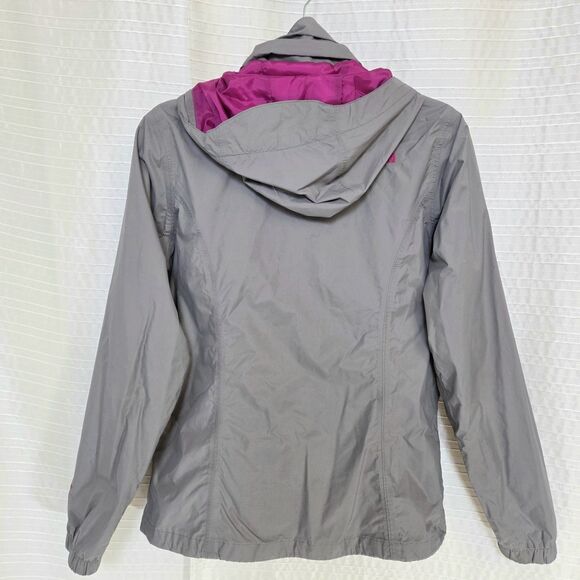 The North Face HyVent Windbreaker/Rain Jacket Woman's M Hooded Shell Gray/Pink - Picture 2 of 12